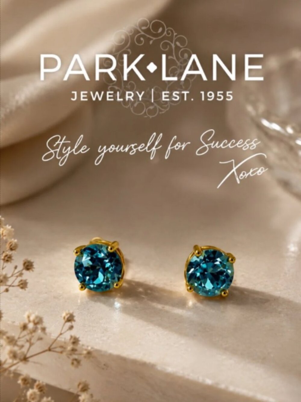 Park Lane Turquoise Impression Stud Earrings 3 carat each
